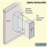 11 Door High Surface Mounted 4C Horizontal Mailbox with 9 Doors in Sandstone for Private Access