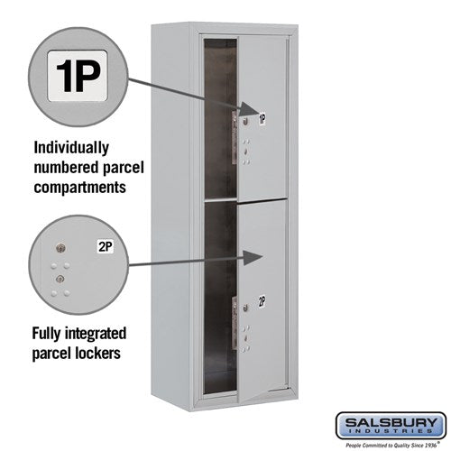 11 Door High Surface Mounted Parcel Locker with 2 Parcel Lockers in Aluminum