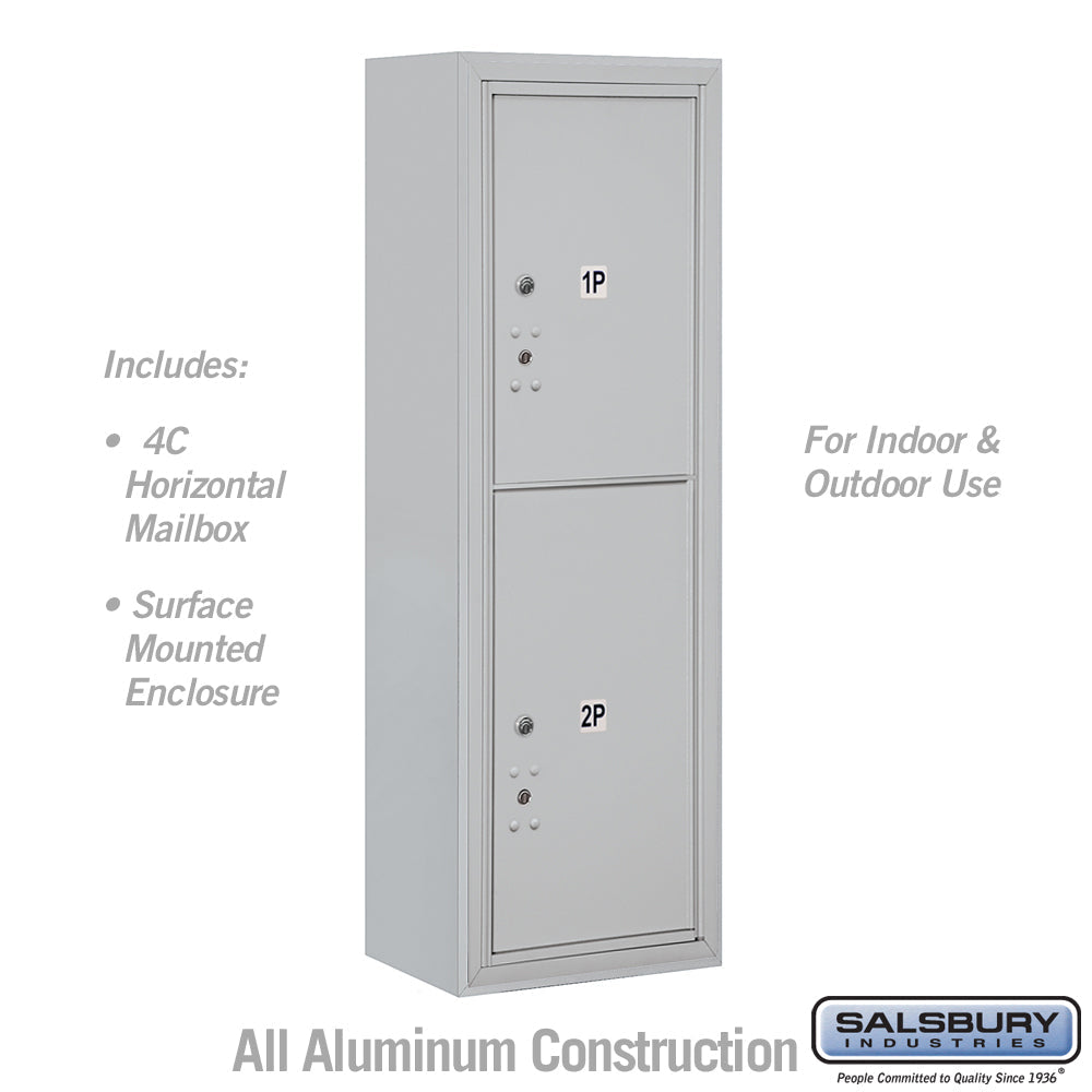 11 Door High Surface Mounted Parcel Locker with 2 Parcel Lockers in Aluminum