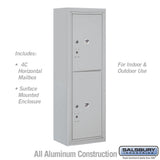 11 Door High Surface Mounted Parcel Locker with 2 Parcel Lockers in Aluminum