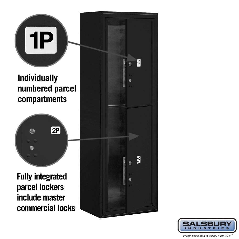 11-Door Surface Mounted Parcel Locker with 2 Parcel Lockers in Black for Private Access