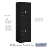 11 Door High Surface Mounted Parcel Locker with 4 Parcel Lockers in Black with USPS Access
