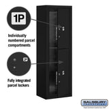 11 Door High Surface Mounted Parcel Locker with 4 Parcel Lockers in Black with USPS Access
