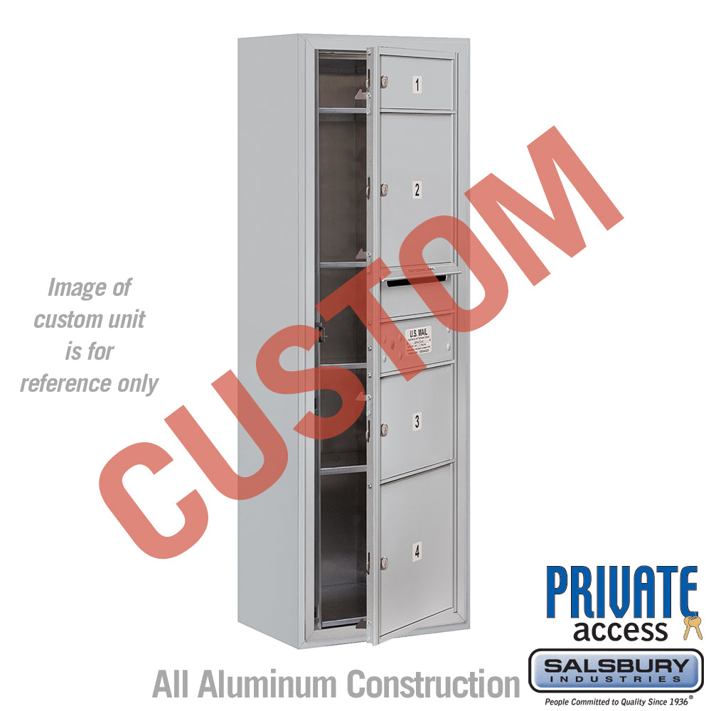 Surface Mounted 4C Horizontal Mailbox Unit - 11 Door High - Single Column - Aluminum - Front Loading - Private Access