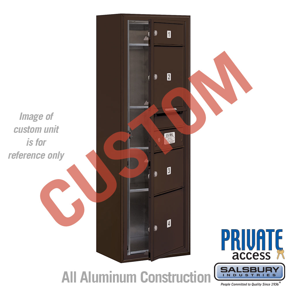Surface Mounted 4C Horizontal Mailbox Unit - 11 Door High - Bronze - Front Loading - Private Access