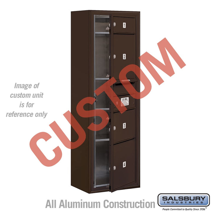 Surface Mounted 4C Horizontal Mailbox Unit - 11 Door High - Bronze - Front Loading - USPS Access