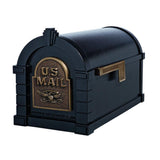 Keystone Series Aluminum Post-Mount Mailbox Black with Antique Bronze - Super Arbor
