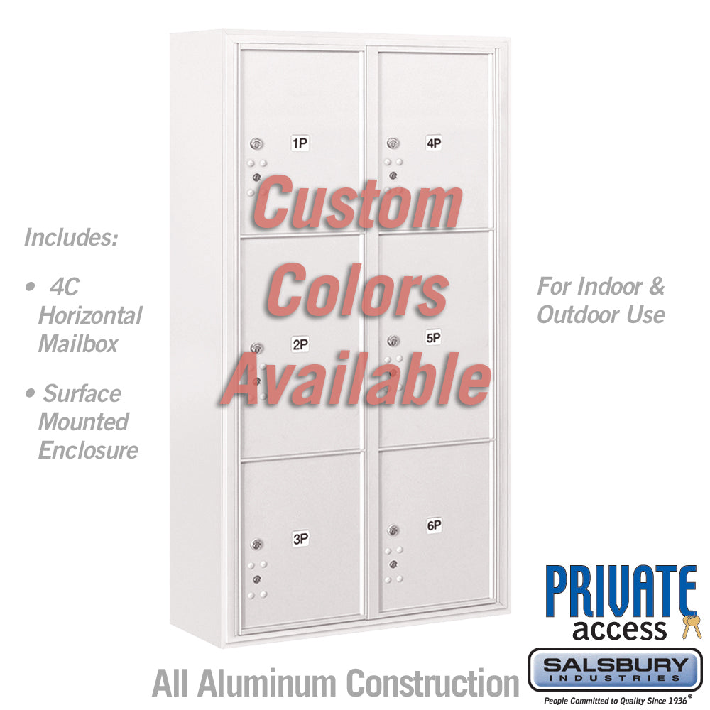 Surface Mounted 4C Horizontal Mailbox Unit with Parcel Lockers