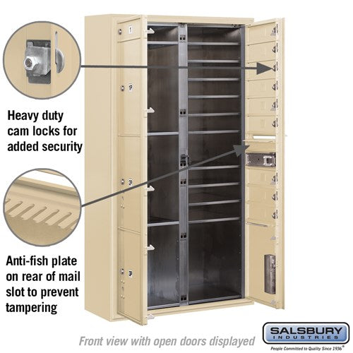 Maximum Height Surface Mounted 4C Horizontal Mailbox with Parcel Lockers