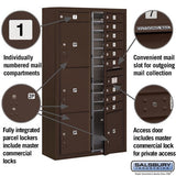 Maximum Height Surface Mounted 4C Horizontal Mailbox with Parcel Lockers in Bronze