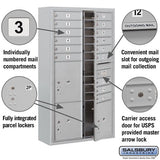 Maximum Height Surface Mounted 4C Horizontal Mailbox with Parcel Lockers