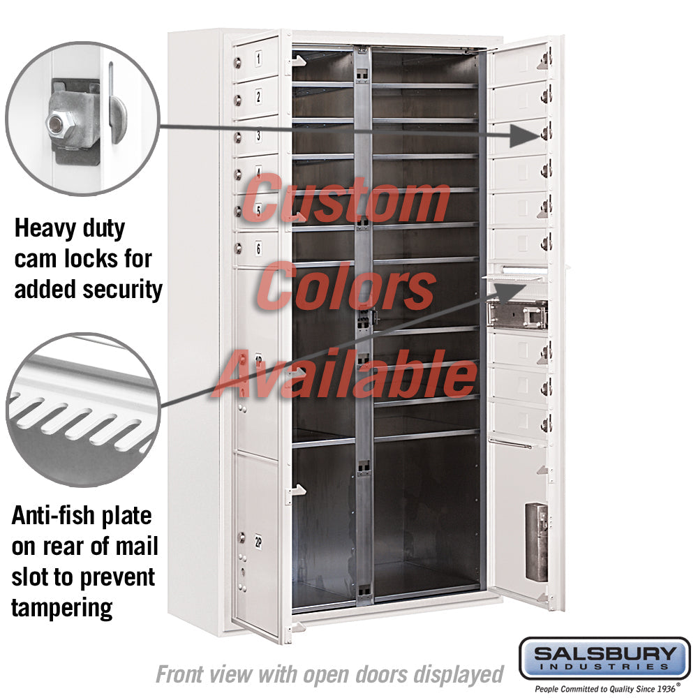 Surface Mounted 4C Horizontal Mailbox Unit - Double Column - 15 MB1 Doors - Custom Color - Front Loading - Private