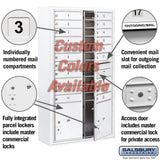 Surface Mounted 4C Horizontal Mailbox Unit with Customizable Options