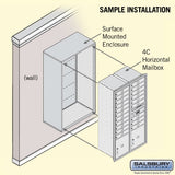 Surface Mounted 4C Horizontal Mailbox Unit with Customizable Options