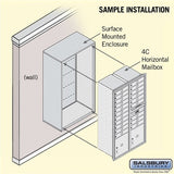 Maximum Height Surface Mounted 4C Horizontal Mailbox with 20 Doors and 2 Parcel Lockers in Bronze with USPS Access