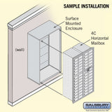 Salsbury Industries Surface Mounted 4C Horizontal Mailbox Unit – Double Column, 29 MB1 Doors, Front-Loading, Private Access