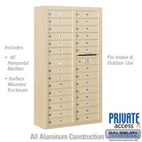 Maximum Height Surface Mounted 4C Horizontal Mailbox with 29 Doors in Aluminum