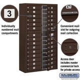 Maximum Height Surface Mounted 4C Horizontal Mailbox with 29 Doors in Bronze with Private Access