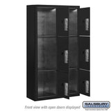 Maximum Height Surface Mounted 4C Horizontal Parcel Locker with 6 Compartments in Black
