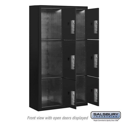 Maximum Height Surface Mounted 4C Horizontal Parcel Locker with 6 Parcel Lockers in Black