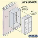 Maximum Height Surface Mounted 4C Horizontal Parcel Locker with 6 Parcel Lockers in Black