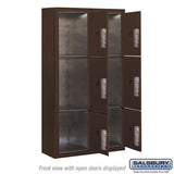 Maximum Height Surface Mounted Parcel Locker with 6 Compartments in Bronze
