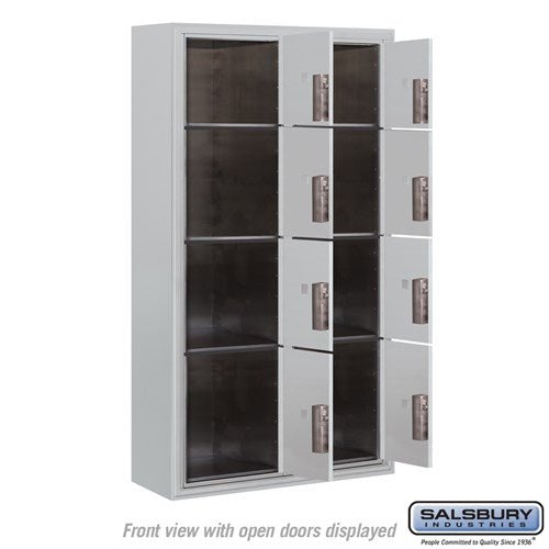 Maximum Height Surface Mounted 4C Horizontal Parcel Locker with 3 Parcel Lockers in Aluminum