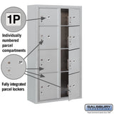 Salsbury 3800 Horizontal Series 8-Parcel Locker Surface Mount Mailbox, 4C Front-Loading