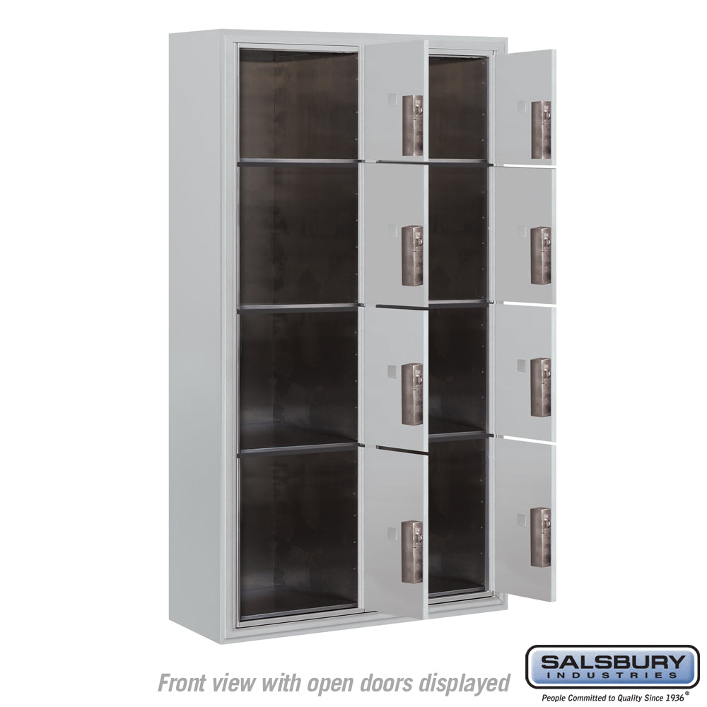 Salsbury 3800 Horizontal Series 8-Parcel Locker Surface Mount Mailbox, 4C Front-Loading