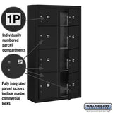 Maximum Height Surface Mounted Parcel Locker with 8 Compartments in Black