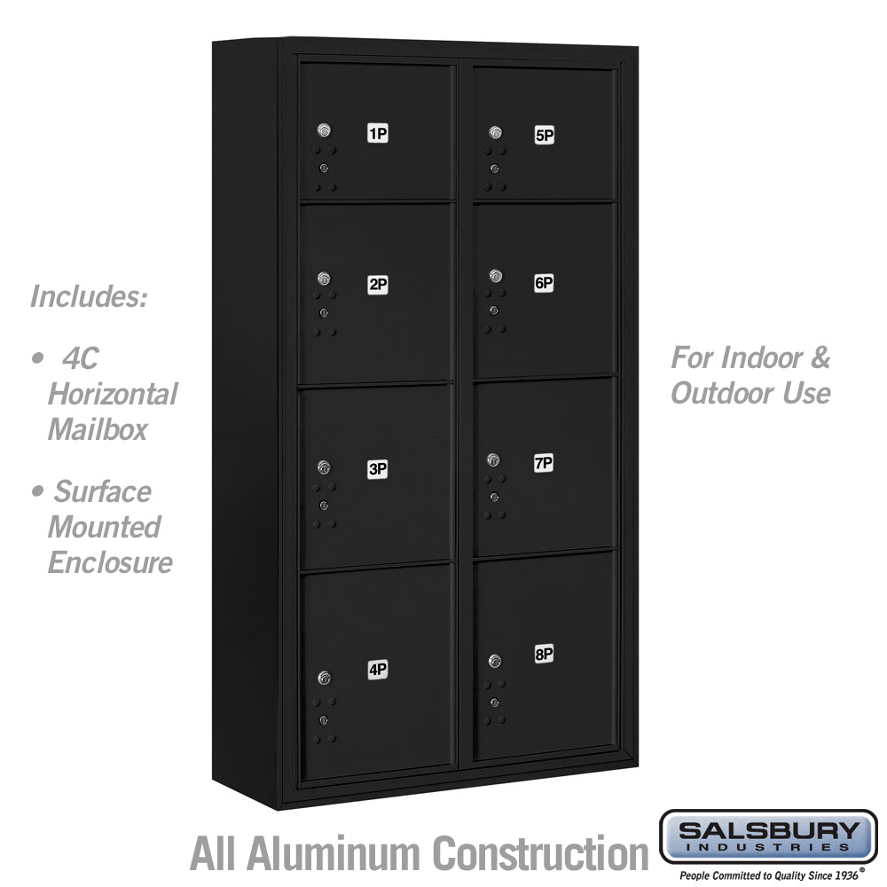 Salsbury Industries 3700 Horizontal Series 8-Parcel Locker Recessed Mount Mailbox