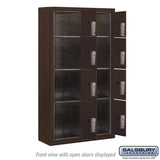 Maximum Height Surface Mounted 4C Horizontal Parcel Locker with 8 Compartments in Bronze