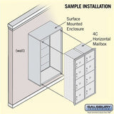 Maximum Height Surface Mounted 4C Horizontal Parcel Locker with 8 Compartments in Bronze