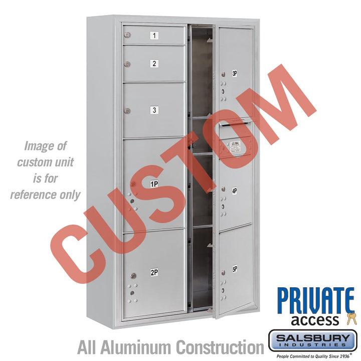 Surface Mounted 4C Horizontal Mailbox Unit - Maximum Height, Double Column, Aluminum, Front Loading, Private Access