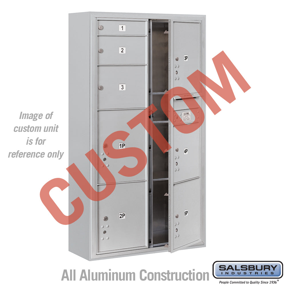 Surface Mounted 4C Horizontal Mailbox Unit - Maximum Height, Double Column, Aluminum, Front Loading