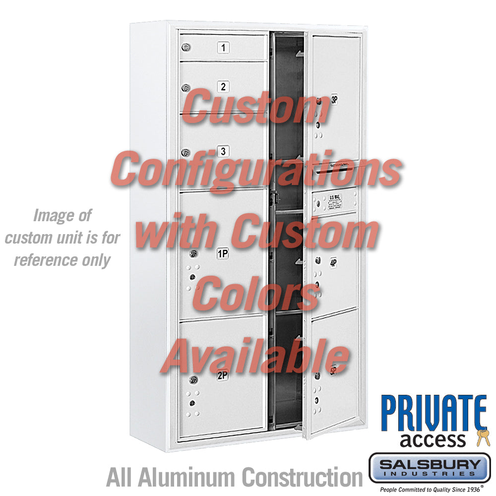 Surface Mounted 4C Horizontal Mailbox Unit - Double Column, Maximum Height, Custom Color, Private Access