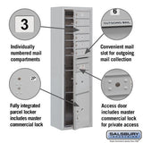 6 Door High Surface Mounted 4C Horizontal Mailbox with Parcel Locker in Aluminum