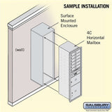 Maximum Height Surface Mounted 4C Horizontal Mailbox with 6 Doors and 2 Parcel Lockers in Aluminum with USPS Access