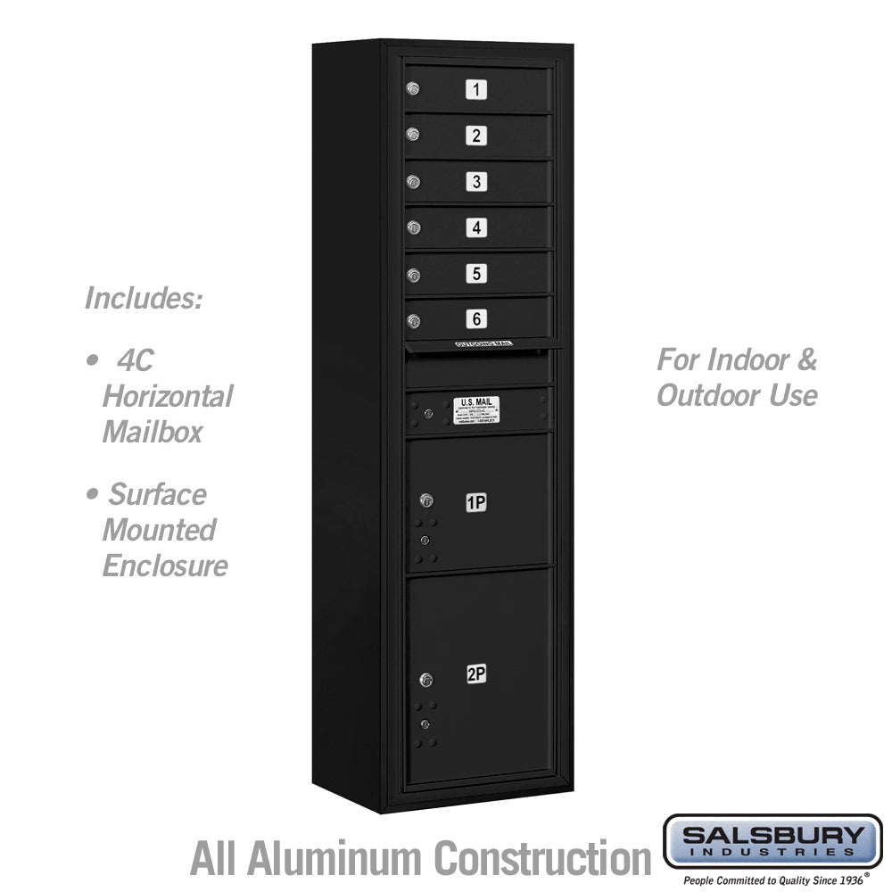 10-Door Surface Mounted Mailbox with Parcel Lockers and USPS Access