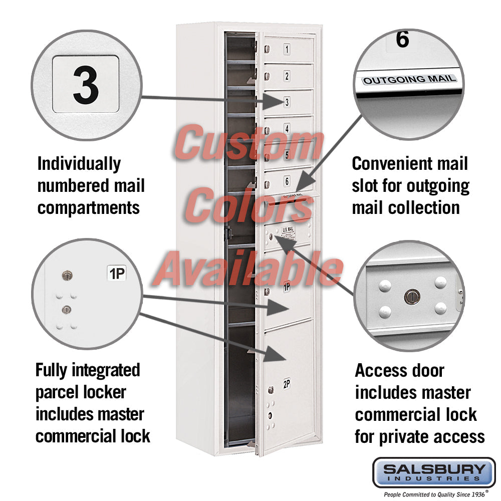 Surface Mounted 4C Horizontal Mailbox Unit with Customizable Options