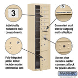 Maximum Height Surface Mounted 4C Horizontal Parcel Locker with 6 Parcel Compartments in Sandstone
