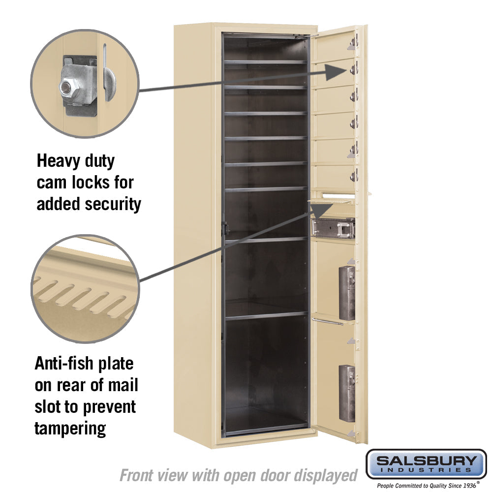 Maximum Height Surface Mounted 4C Horizontal Parcel Locker with 6 Parcel Compartments in Sandstone