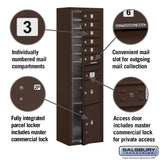 Maximum Height Surface Mounted 4C Horizontal Mailbox with 6 Doors and 2 Parcel Lockers in Bronze