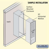 Salsbury 3800 Horizontal Series 9-Compartment Surface Mount Mailbox, Single Column