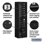 Maximum Height Surface Mounted 4C Horizontal Mailbox with 9 Doors and Parcel Locker
