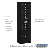 Maximum Height Surface Mounted 4C Horizontal Mailbox with 9 Doors and Parcel Locker
