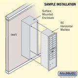 Maximum Height Surface Mounted 4C Horizontal Mailbox with Parcel Locker in Bronze