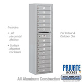 Maximum Height Surface Mounted 4C Horizontal Mailbox with 14 Doors for Private Access