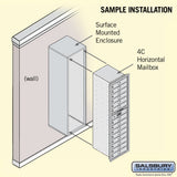 Maximum Height Surface Mounted 4C Horizontal Mailbox with 14 Doors in Sandstone with Private Access