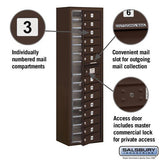 Maximum Height Surface Mounted 4C Horizontal Mailbox with 14 Doors in Bronze with Private Access